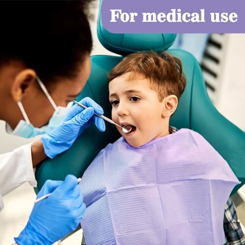 MAQIHAN 75pcs Dental Bibs Disposable - Purple Dentist Bib for Nail, Tattoo - Image 6