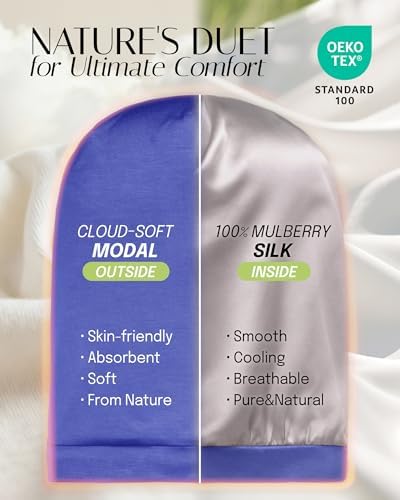 OLESILK 100% Mulberry Silk Bonnet for Sleeping Women, Hair Wrap for Curly Hair Care, Real Silk, Not Satin - Image 2