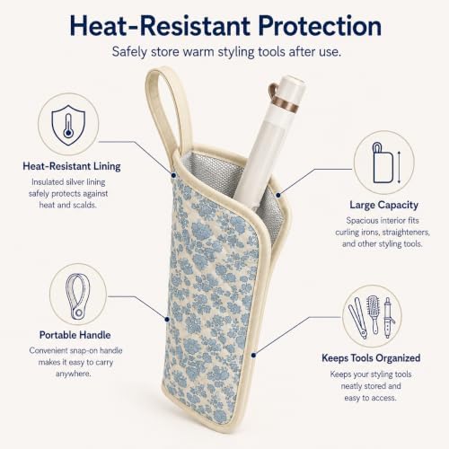 GISMTR Curling Iron Travel Bag Heat Resistant Hair Tools Organizer, Hot Tools Storage Case, Portable Hair Styling Tools Pouch for Curling Iron, Flat Iron, Straightener - Image 4