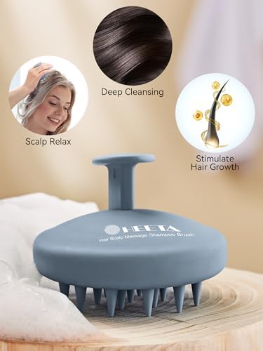 HEETA Silicone Scalp Massager Hair Scrubber Shampoo Brush for Hair Growth - Image 5