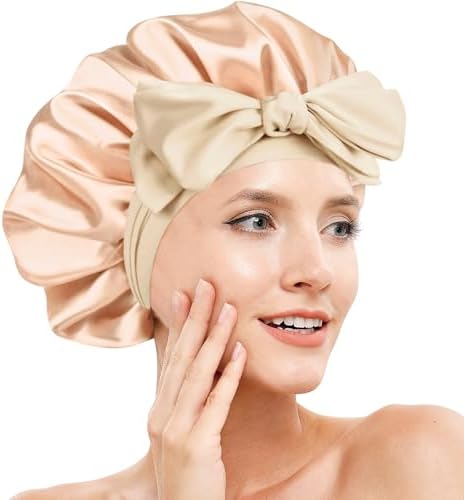 Silk Bonnet for Women,Adjustable Double Layer Sleep Cap by Doitory