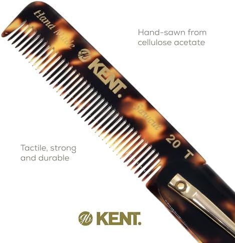 Kent 20T TY Handmade Folding Pocket Comb for Men, Fine Tooth Hair Comb Straightener for Everyday Grooming Styling Hair, Beard or Mustache, Use Dry or with Balms, Saw Cut Hand Polished, Made in England - Image 5