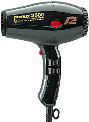 Parlux 3500 Super Compact Ceramic & Ionic Black Hair Dryer + M Hair Designs Metal Mesh Diffuser (Bundle) – Fast-Drying, Frizz-Control Blow Dryer for Defined Curls & Volume - Image 2