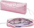 Heat Resistant Hair Tools Travel Bag, Portable Storage Case Pouch with Heart Pattern for Curling Irons, Flat Irons, Hair Straighteners and Accessories (Peach Pink) by ReignSword