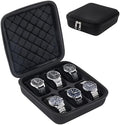 ProCase 6-Slot Travel Watch Case for Men, Hard Shell Storage Box -Black by ProCase