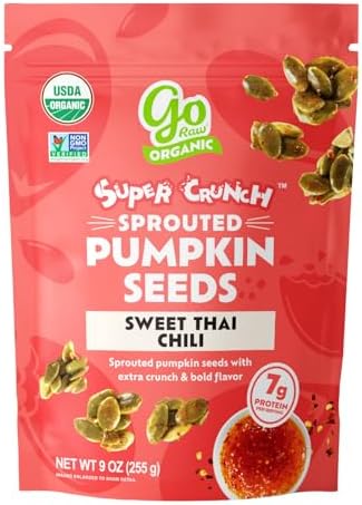 Go Raw Organic Sprouted Pumpkin Super Crunch Seeds - Sweet Thai Chili Snack by GoRaw