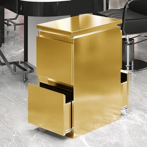 Stainless steel Beauty Salon Storage Cabinet, 3 Drawers Barber Salon Station for Hair Stylist, Barber Salon Station Styling Station Equipment, Barber Shop Beauty Spa Tattoo Tool Storage Cabinet by Unknown