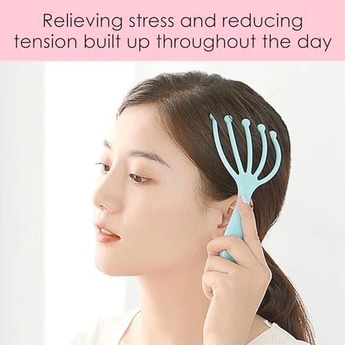 Seddy Scalp Massager, Portable Hand Held SPA Head, Neck, & Body Massager for Deep Relaxation & Stress Reduction- Stimulates Blood Circulation in the Head to Promote Hair Growth. (2 Pack) (Blue)(Pink) - Image 4