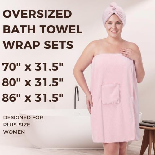 Oversized Bath Towel Wrap for Women with Plus Size Hair Dry Towel Set - Image 2