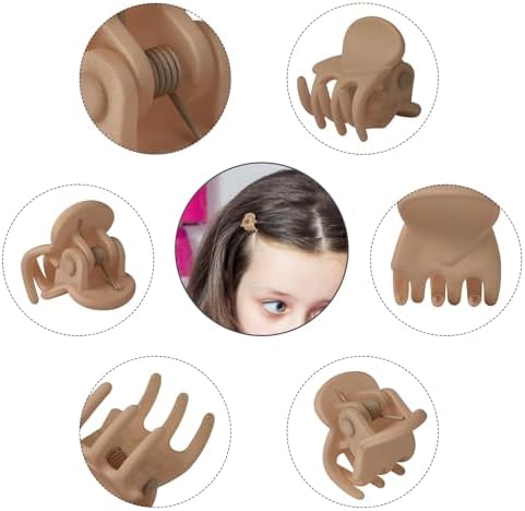 YOHAMA 36Pcs Khaki Mini Hair Claw Clips for Women&Girls, Strong Bangs Clips - Image 2