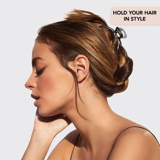Kitsch Open Shape Metal Hair Clips for Women - Hematite, 1 Pc - Image 4