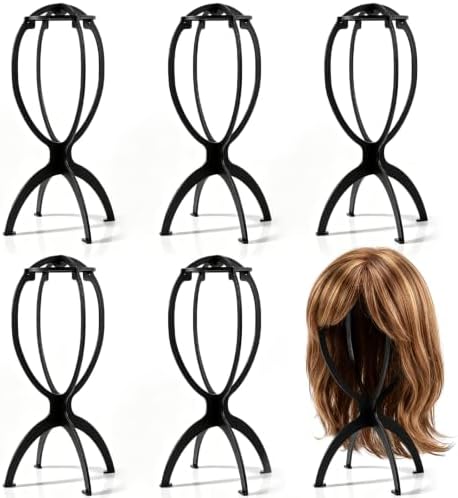 obeoby 6 Pack Updated Wig Stand, Foldable Wig Holder by obeobyhairaccessories