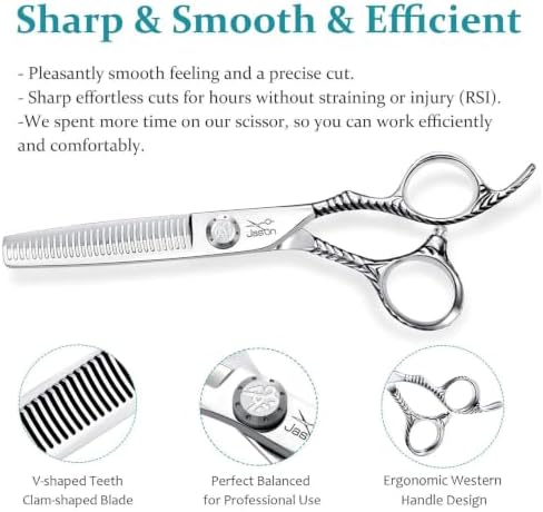 JASON Hair Thinning Scissors Shears - 6" 30 Teeth Haircut Trimming Blending - Image 3