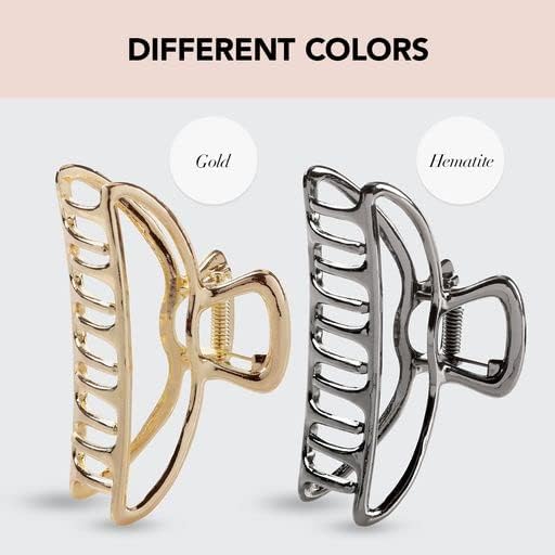 Kitsch Open Shape Metal Hair Clips for Women - Hematite, 1 Pc - Image 6