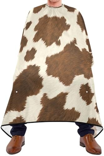 Cow Print Barber Cape, 55.1 x 64.9 inches Waterproof Hair Cutting Cape with Adjustable Neckline for Men & Women, Haircut Capes for Salon, Home Use - Image 2