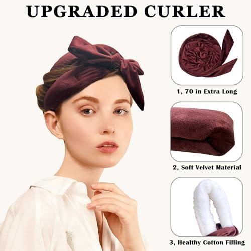 Gwabee Velvet Heatless Curls Overnight Hair Curlers to Sleep In - Image 3