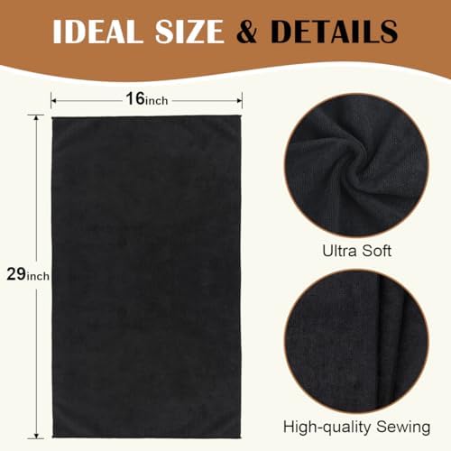 Orighty Salon Towels, 2 Pack Black Microfiber Hair Towel (16 x 29 Inch) - Image 4