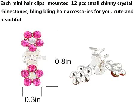 Mini Claw Clips with No-Slip Grip - Glitter and Rhinestone Hair Accessories in Mixed Colors, Metal Clamps for Girls and Women (Silver-13Colors) - Image 6