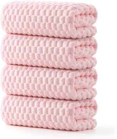 REDKISS 4 Pack Pink Bath Towels for Bathroom, Ultra Soft, 27"x55" by REDKISSOnline