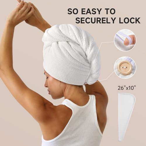 Umisleep 3 Pack Microfiber Hair Towel Wrap for Women Kids, 400 GSM Thicker - Image 5