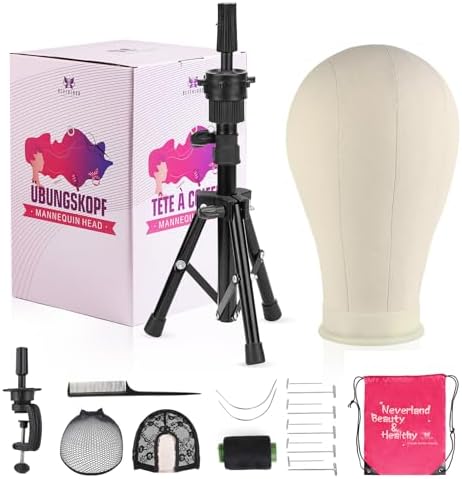 22 Inch Wig Stand Wig Head Mannequin Head with Tripod by NeverlandBeautyHealth