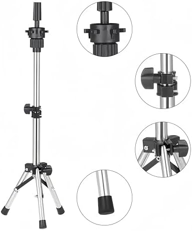 Wigs Mannequin Head Stand, Tripod Stand for Training Doll Head - Image 2