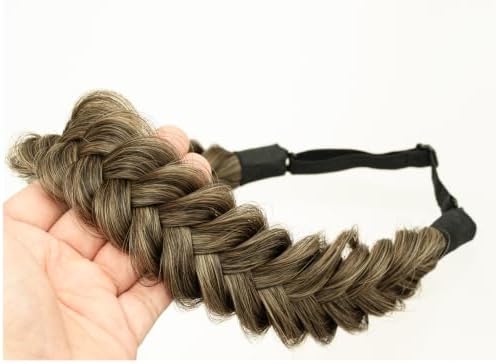 Synthetic Hair Braided Headband Classic Wide Strands Wedding Disorderly Fluffy Braids Wig Band Women Beauty Accessory - Image 4