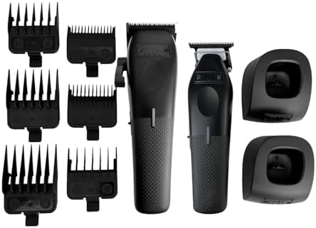 TPOB Play Barber Hair Clipper and Trimmer for Men 7500 RPM with Rubber Grips (Blackout 2 Set) - Image 3