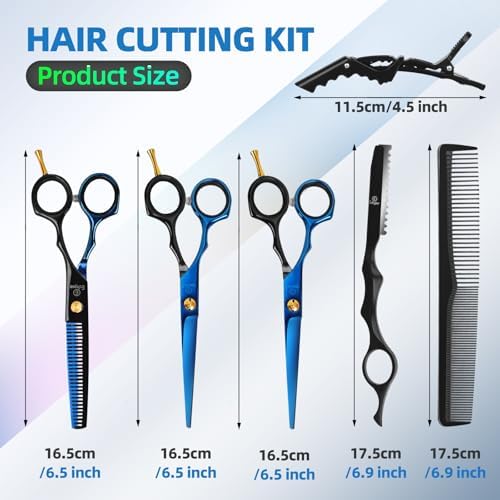 ETHTXE Professional Hair Cutting Scissors Kit, 6.5" Barber Cutting Shears - Image 2