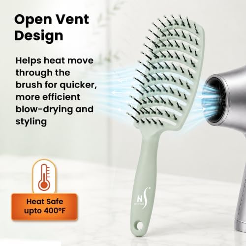 Herstyler Vented Hair Brush - Soft Bristle Detangler for Faster Blow Drying - Image 5
