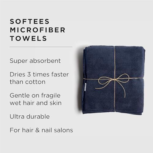 Fromm Softees Microfiber Salon Hair Towels for Hairstylists, Barbers, Spa, Gym in Navy, 16" by 29", 10 count Perfect Hair Care Towel for Drying Curly, Long, Wavy Hair - Image 2