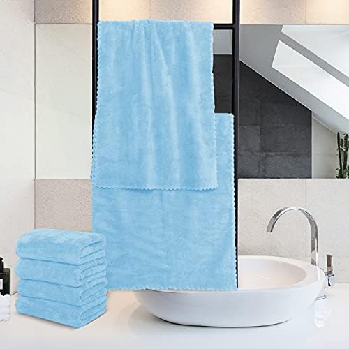 MOONQUEEN 18 Pack Premium Hand Towels - Quick Drying - Microfiber Coral Velvet Highly Absorbent Towels - Multipurpose Use as Hotel, Bathroom, Shower, Spa, Hand Towel 16 x 28 inches (Aquamarine) - Image 3