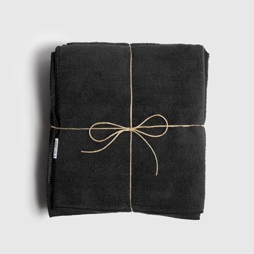 Fromm Softees Microfiber Salon Hair Towels, Fast-Drying, 10-Pack, Black - Image 6