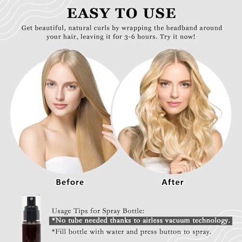 ZILAMPU Heatless Curls Overnight Long Hair 70" Curling Headband - Black - Image 4