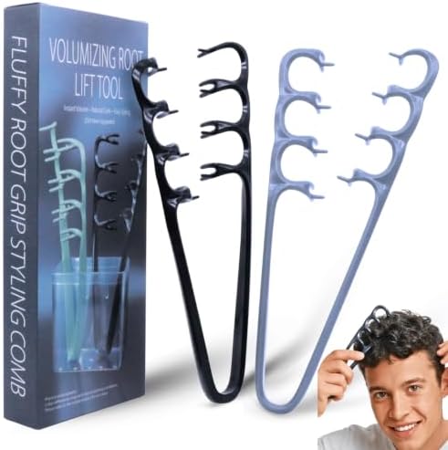 2 PCS Upgraded Texture Comb, Volumizing Root Lift Tool for Messy Natural Curly Hair, Wide Tooth Detangling Comb, Portable Hair Styling Tool, Ideal Gift for Kids Teens Family by FlaSloth