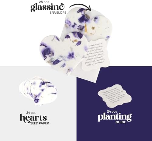 24 Favor Set, Purple Butterfly Gift Wrap Tag w/Wildflower Seeds - Image 2