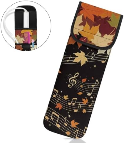 Flashideas Thanksgiving Maple Leaf Curling Iron Holder Heat Resistant Neoprene Curling Iron Cover Bag with Pocket Curling Iron Organizers and Storage for Hair Straightener, Curling Iron, Flat Iron - Image 2