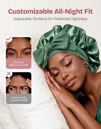 EverFoams Satin Curly Hair Bonnet for Sleeping Anti-Frizz - Image 5
