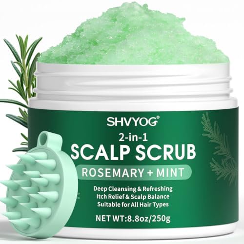 Scalp Scrub, Anti-Dandruff Rosemary Exfoliator Scrub with Scalp Massager by SHVYOG