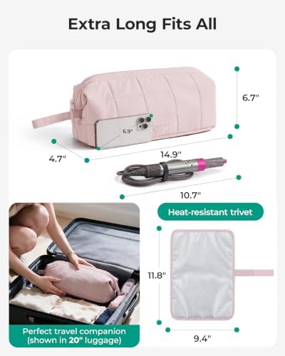 BAGSMART Hair Tools Travel Bag, Hair Tool Organizer with Heat-Resistant Mat - Image 4