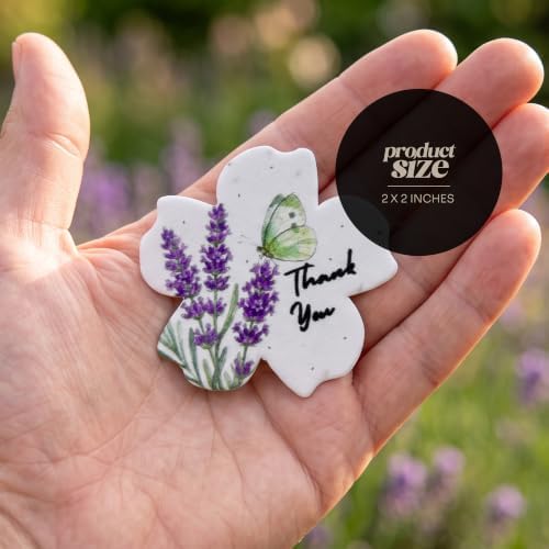 24 Plantable Flower Thank You Tags, 4 Floral Designs - Image 2