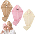 3 Pack Microfiber Hair Towel Wrap for Kids, Hair Drying Turbans by Angirlish