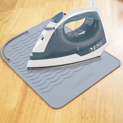 ANGENIL Silicone Heat Mat for Hair Tools - Flat Iron and Curling Iron Mat Heat Resistant for Counter, Heat-Resistant Flat Iron Travel Essentials Case, Vanity Organizer, Grey, Normal Size 9" x 6.5" - Image 3
