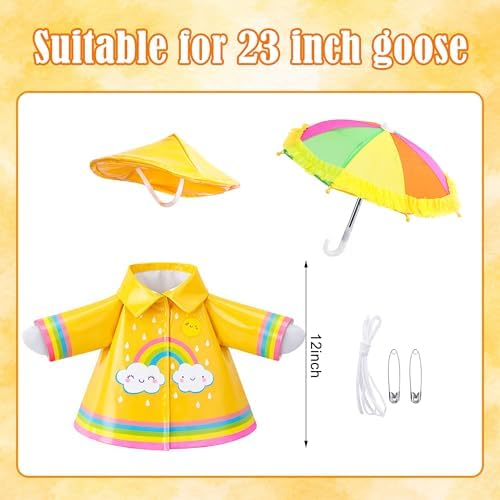 DECOHS 3 Pcs Raincoat Porch Goose Outfits, Summer Lawn Goose Statue Cloth - Image 2
