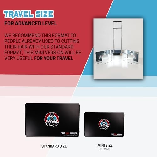 The 360 Mirror MINI LED light Trifold Barber 3 Way Self Hair Cutting System - Image 3