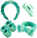 7 Pcs Spa Set, Facial Headband and Wristband Set, Skincare Accessories, College Style Girl Idea Gifts, Hair Accessories for Women and Girls (Tie Dye Green by Unknown