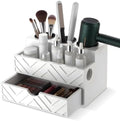 Hair Tool Organizer Countertop with Drawer Blow Dryer Holder, White by Unknown