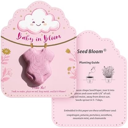 24 Pink 3D Onesie-Shaped Gift Wrap Tags with Wildflower Seeds by SeedBloom