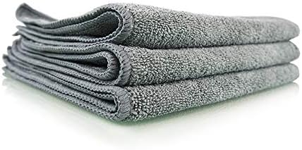 Chemical Guys MIC35203 Workhorse Professional Grade Microfiber Towel, Gray (Safe for Car Wash, Home Cleaning & Pet Drying Cloths) 16" x 16", Pack of 3 by ChemicalGuys
