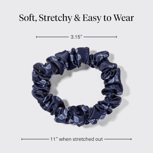 Kitsch Ruched Satin Scrunchies for Women - Cream, Court Green & Navy Blue - Image 5